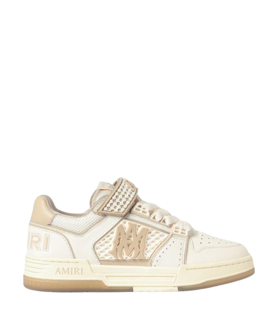 AMIRI Бежевые кожаные низкие кроссовки / кеды, фото 1
