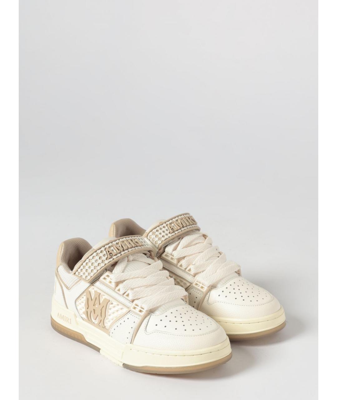 AMIRI Бежевые кожаные низкие кроссовки / кеды, фото 2