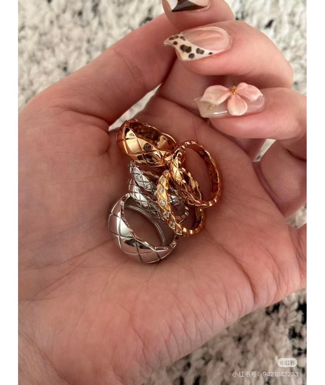 CHANEL Серебряное кольцо из белого золота, фото 4