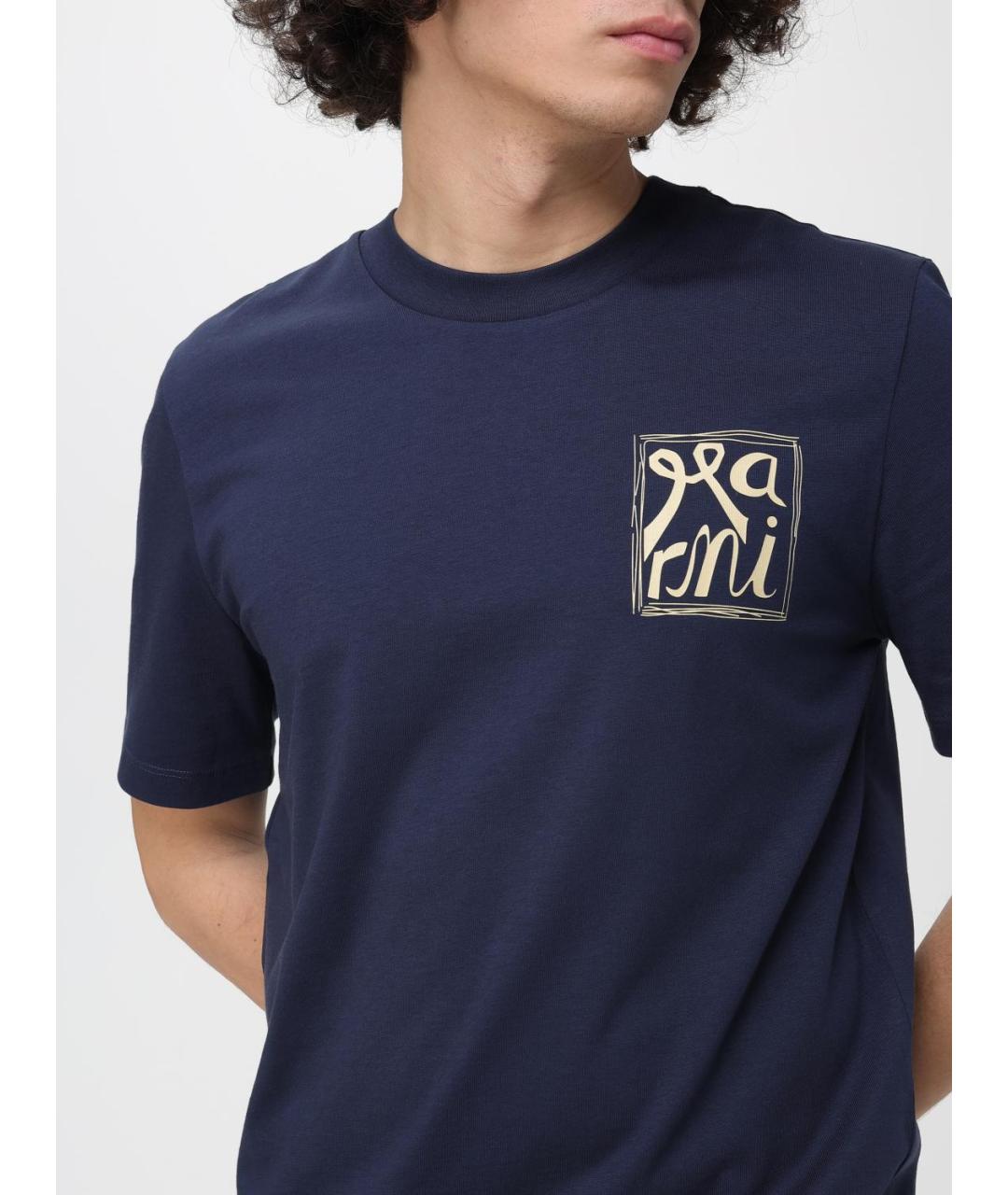 MARNI Синяя хлопковая футболка, фото 5