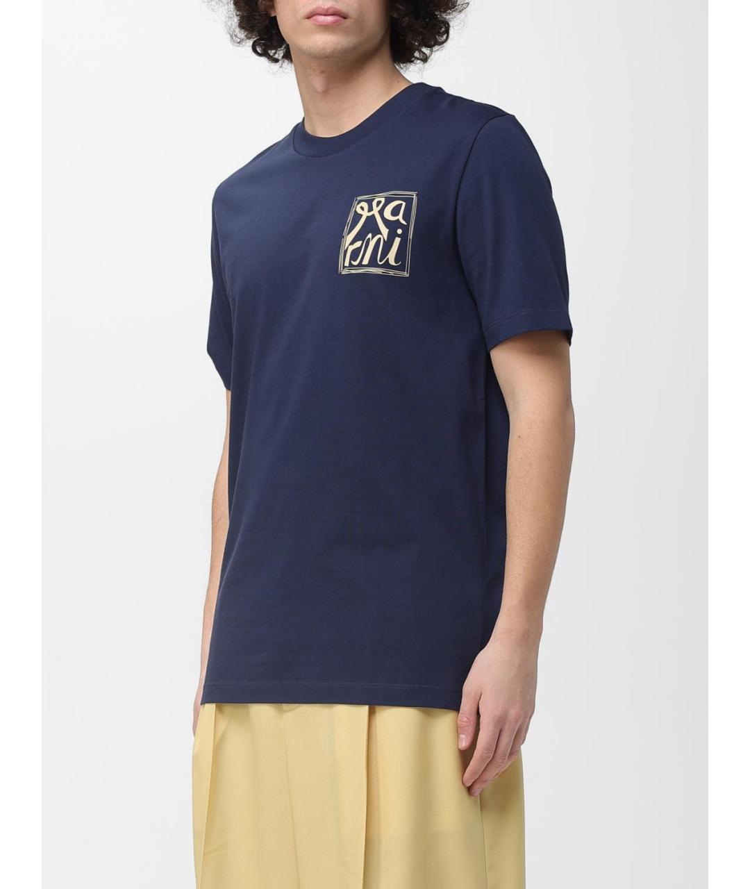 MARNI Синяя хлопковая футболка, фото 4