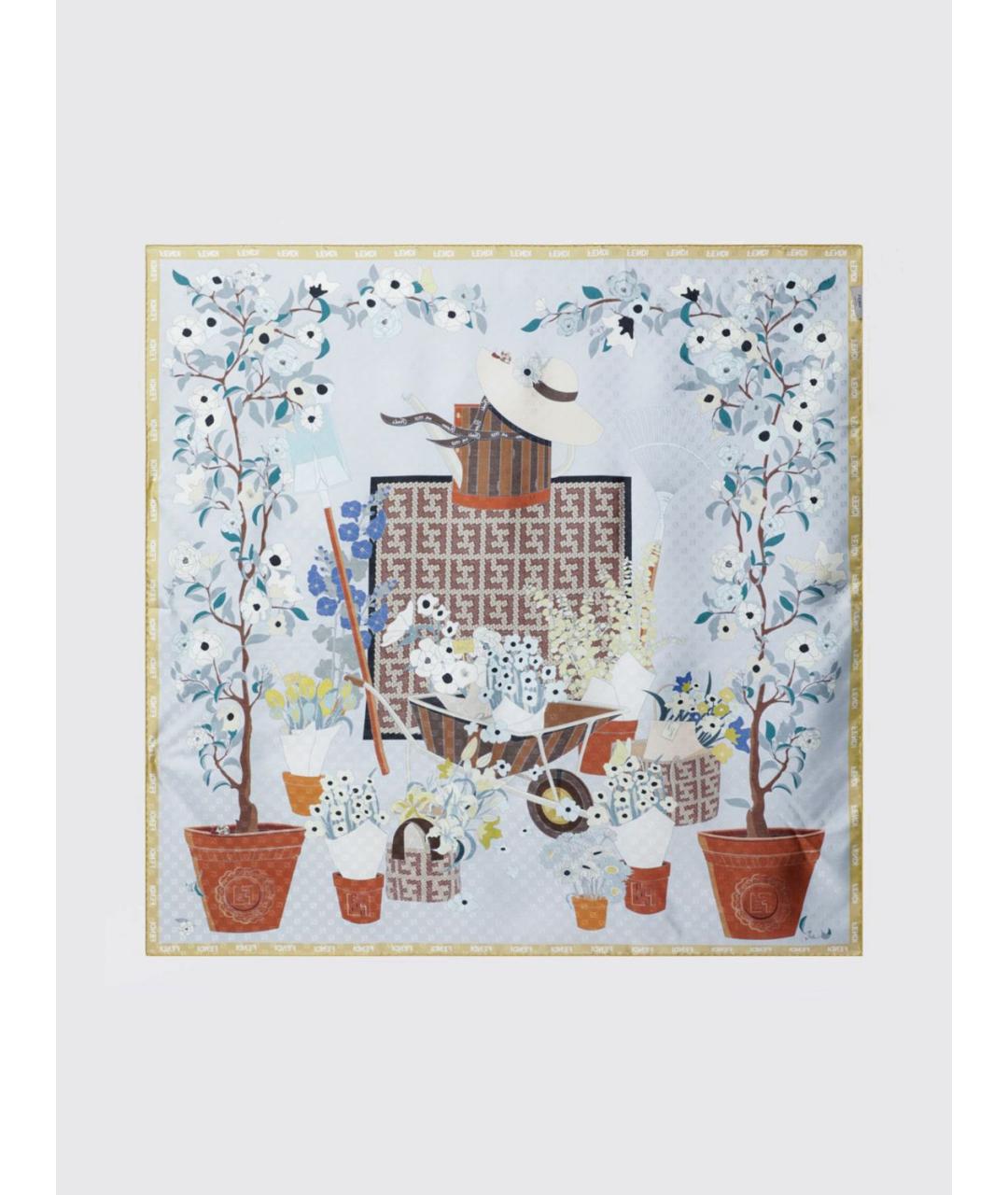 FENDI Мульти шелковый платок, фото 2