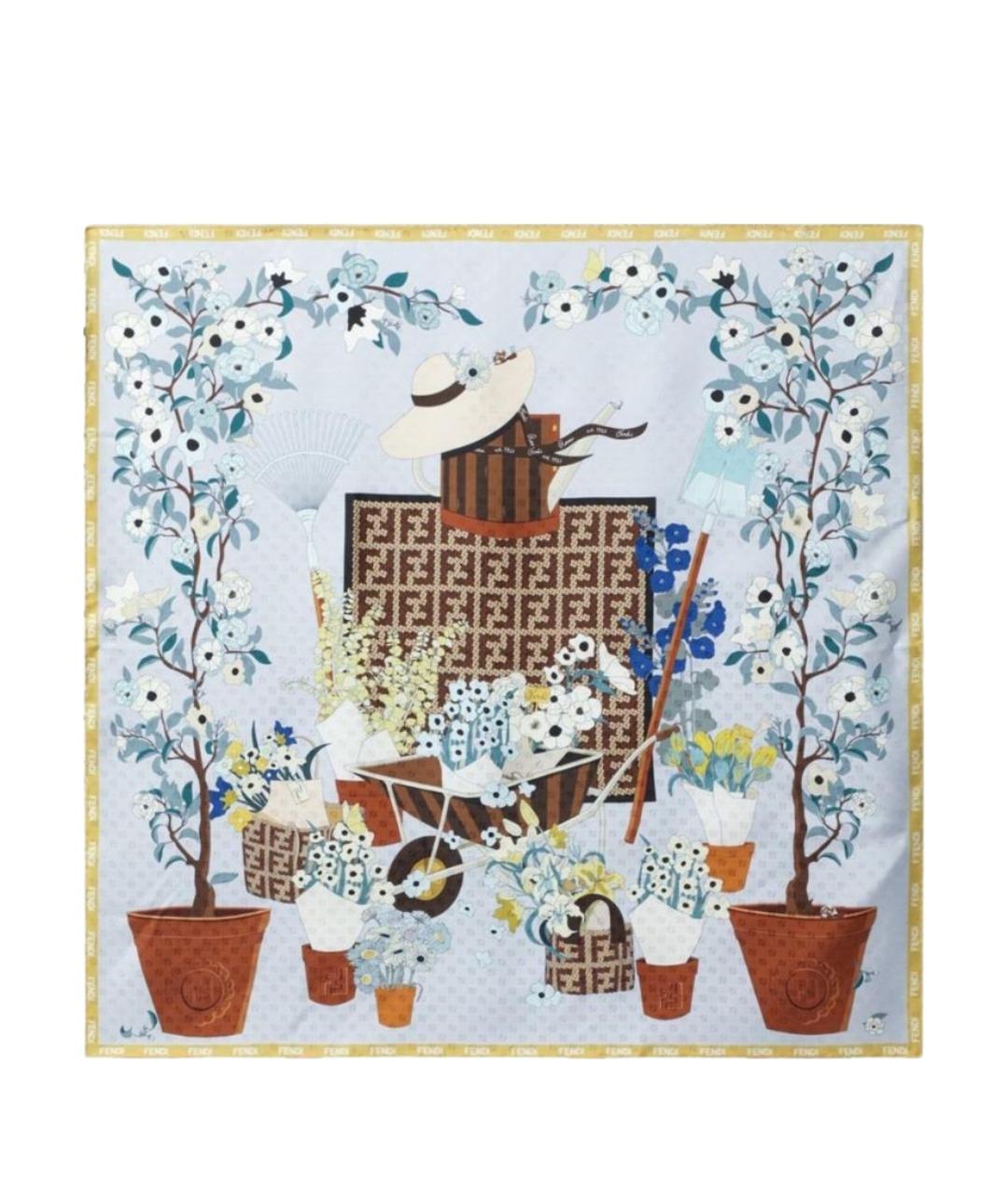 FENDI Мульти шелковый платок, фото 1