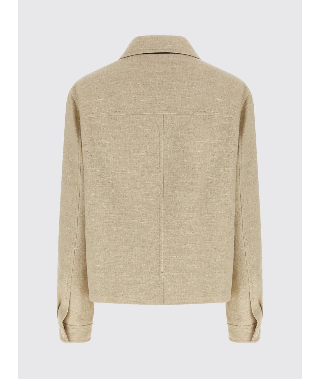 BRUNELLO CUCINELLI Бежевая льняная куртка, фото 3