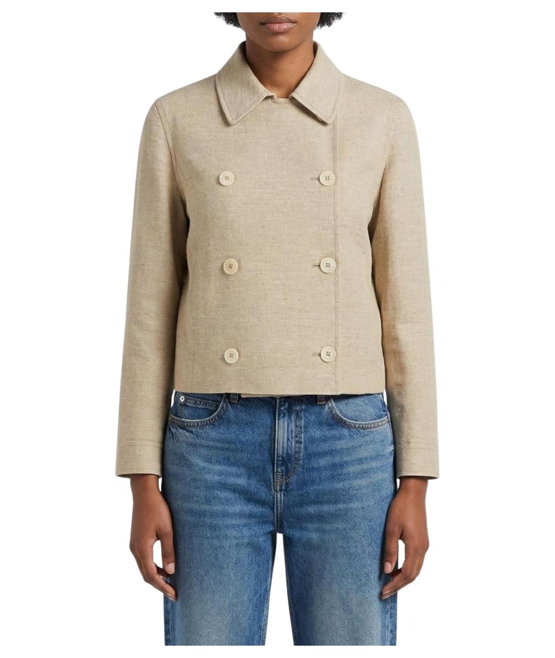 BRUNELLO CUCINELLI Бежевая льняная куртка, фото 1