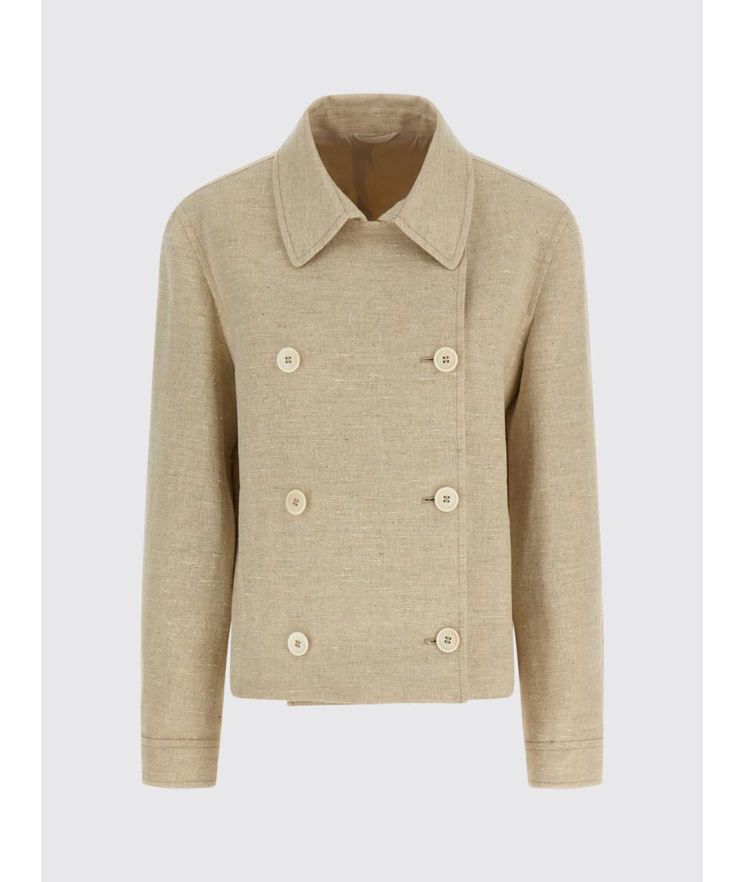 BRUNELLO CUCINELLI Бежевая льняная куртка, фото 2
