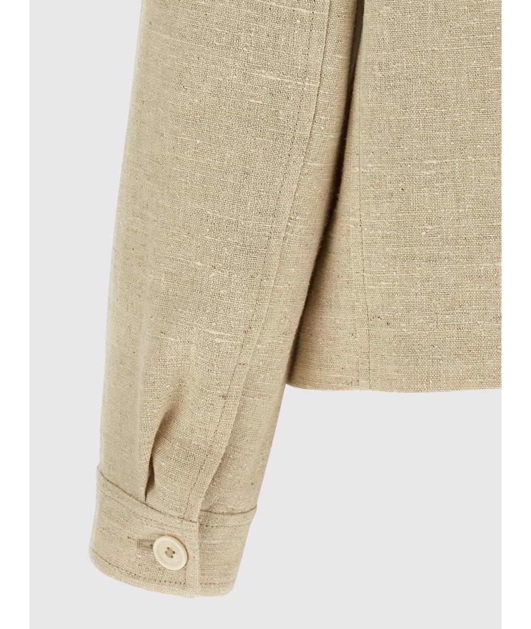 BRUNELLO CUCINELLI Бежевая льняная куртка, фото 4