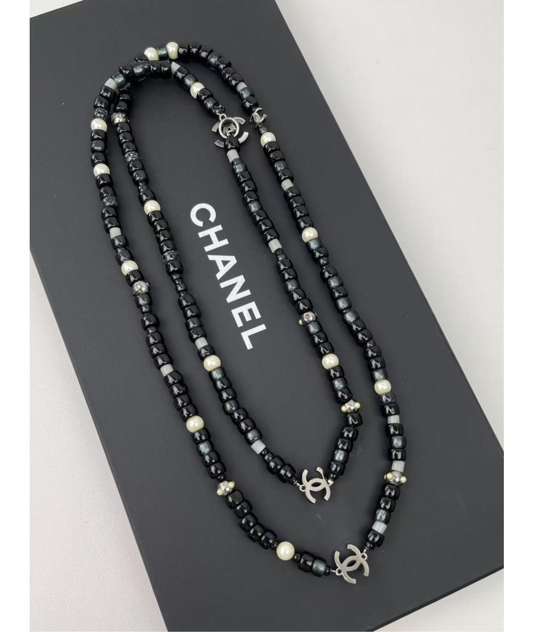 CHANEL Черное колье, фото 2