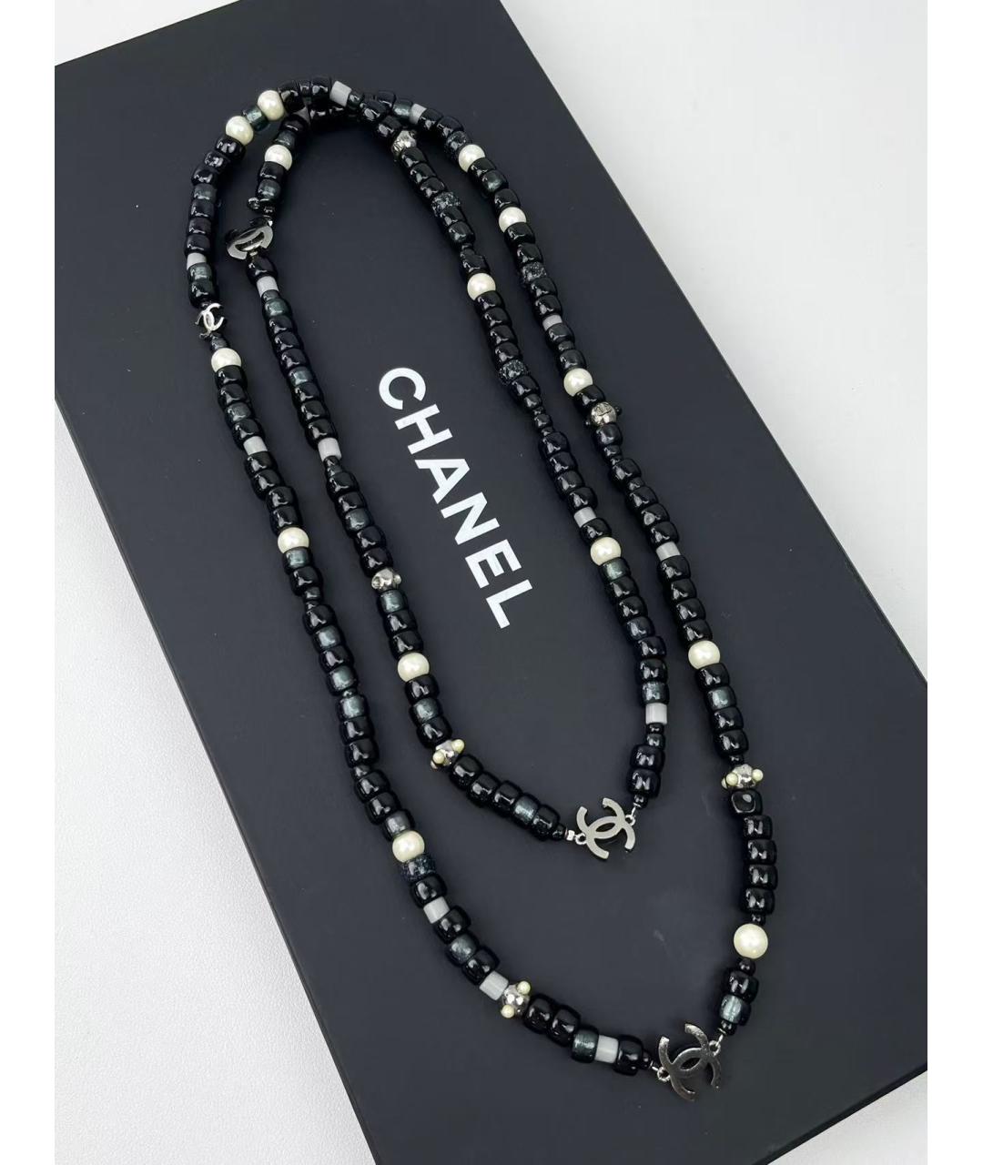 CHANEL Черное колье, фото 3