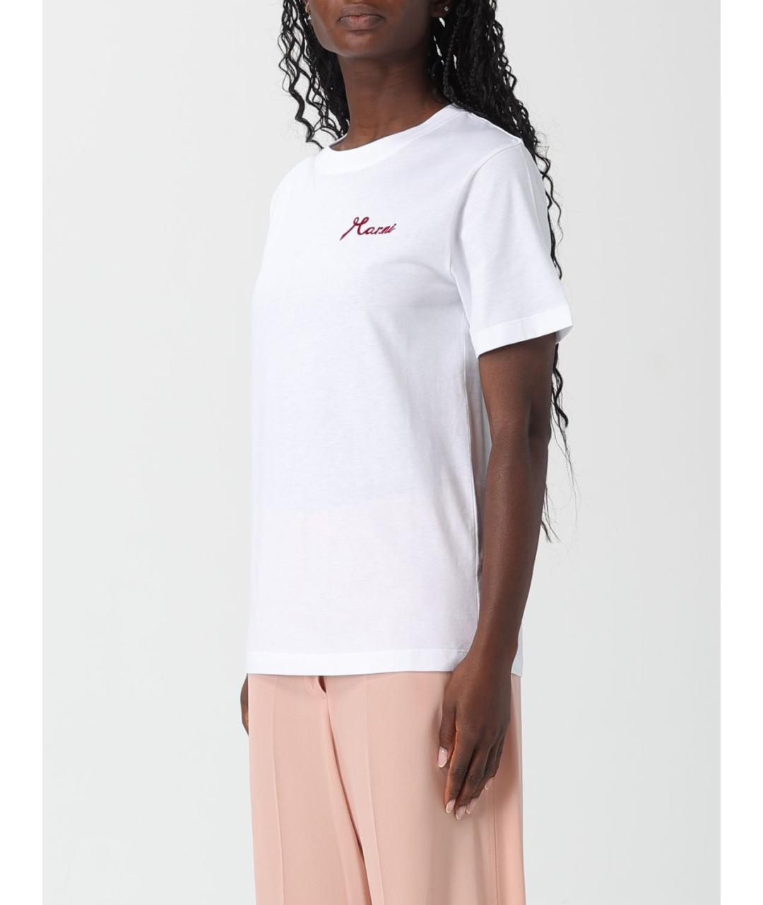 MARNI Белая хлопковая футболка, фото 4