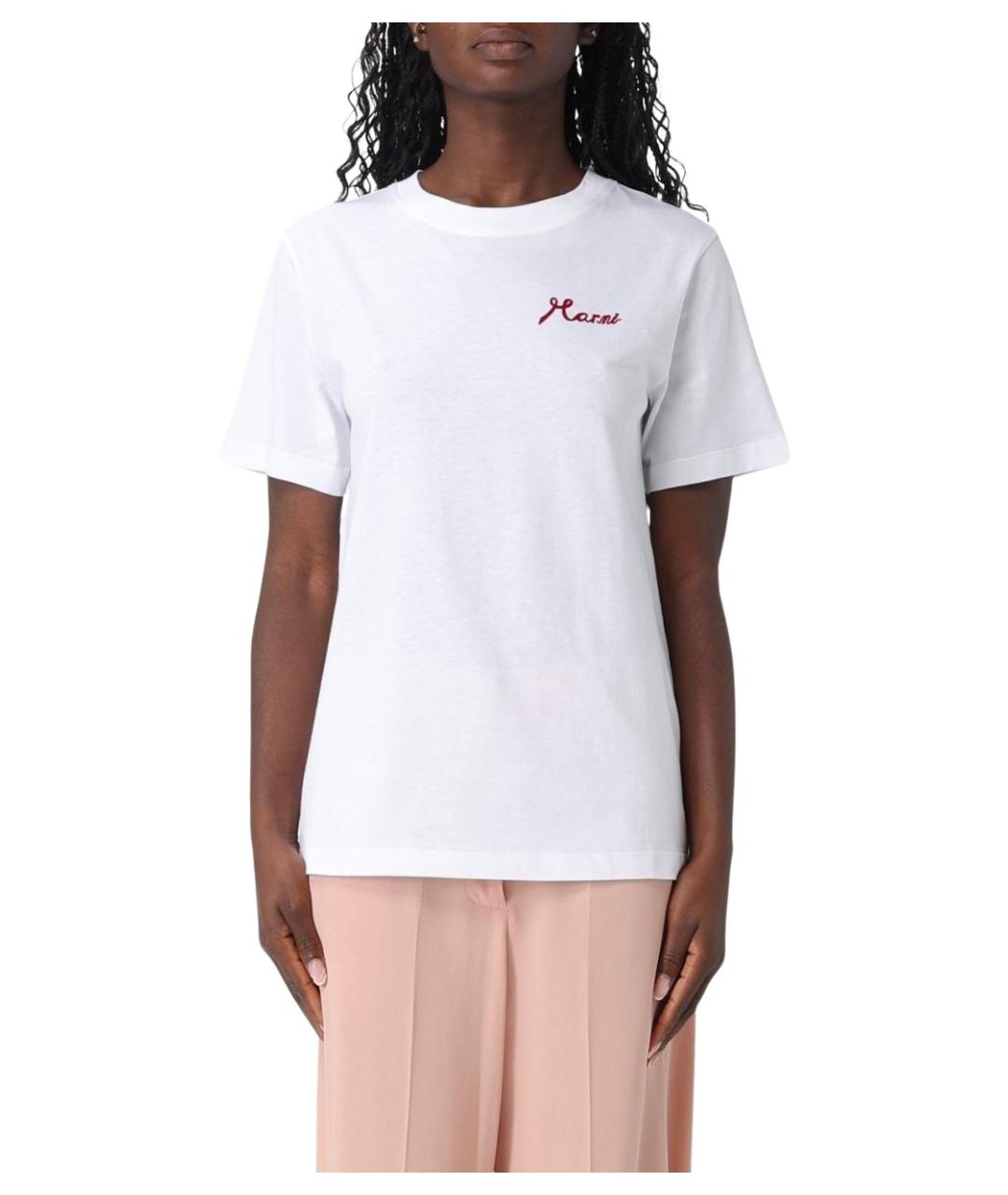 MARNI Белая хлопковая футболка, фото 1