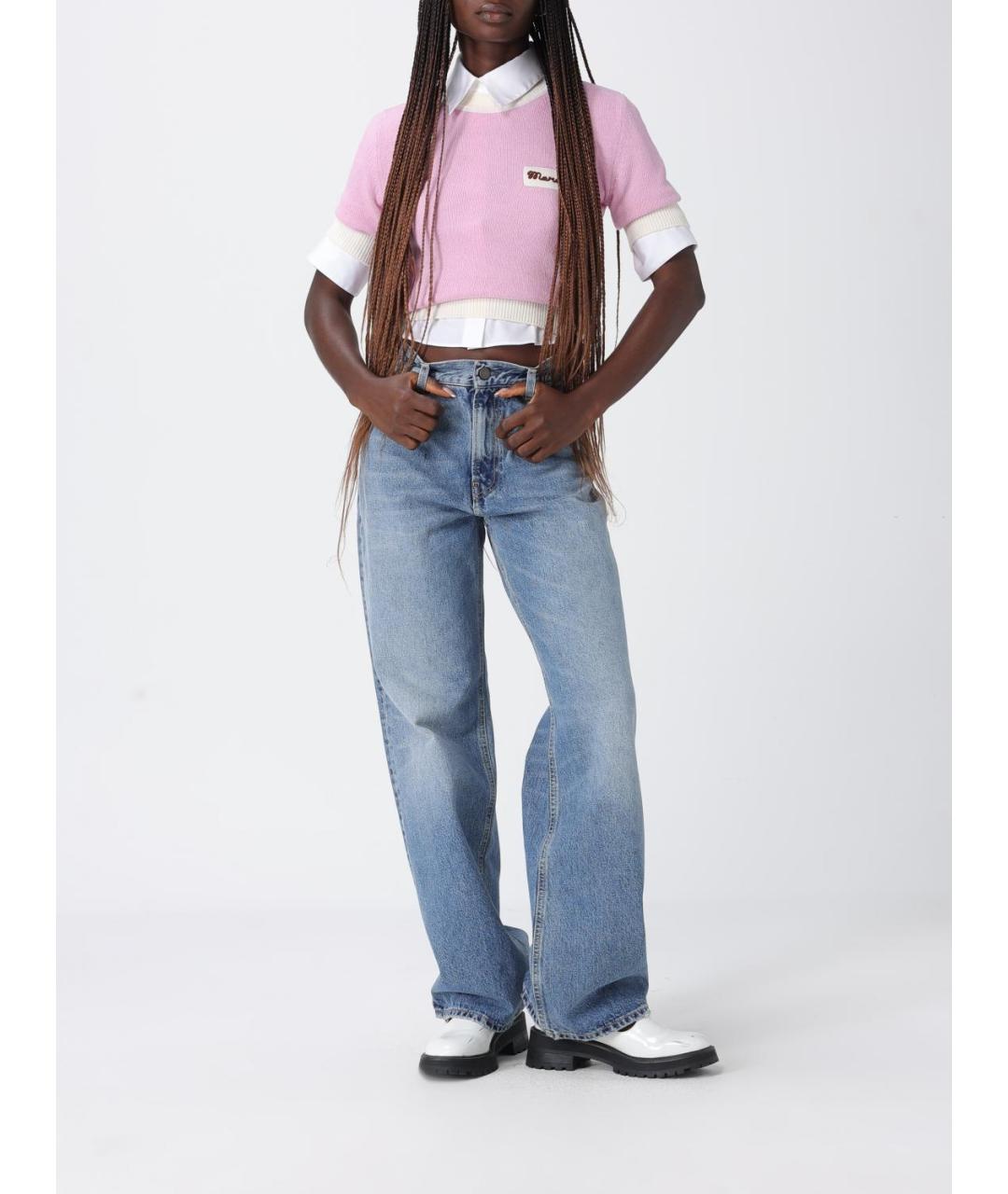 MARNI Розовая шерстяная футболка, фото 2