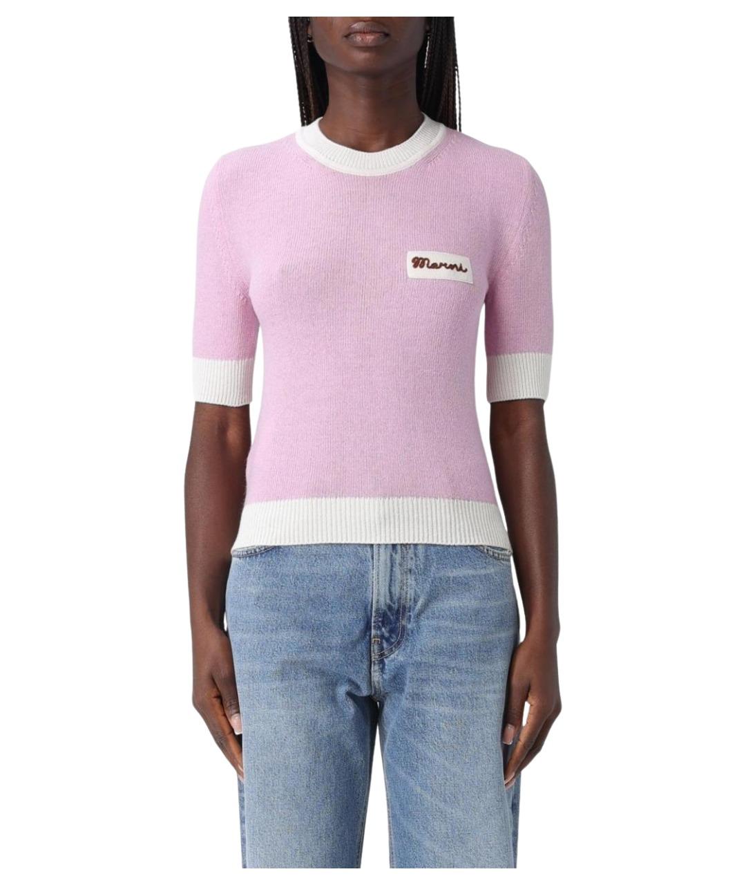 MARNI Розовая шерстяная футболка, фото 1