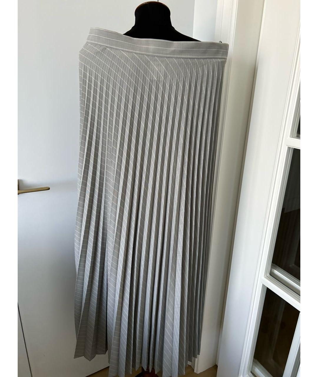 MAX MARA Серая шерстяная юбка макси, фото 3