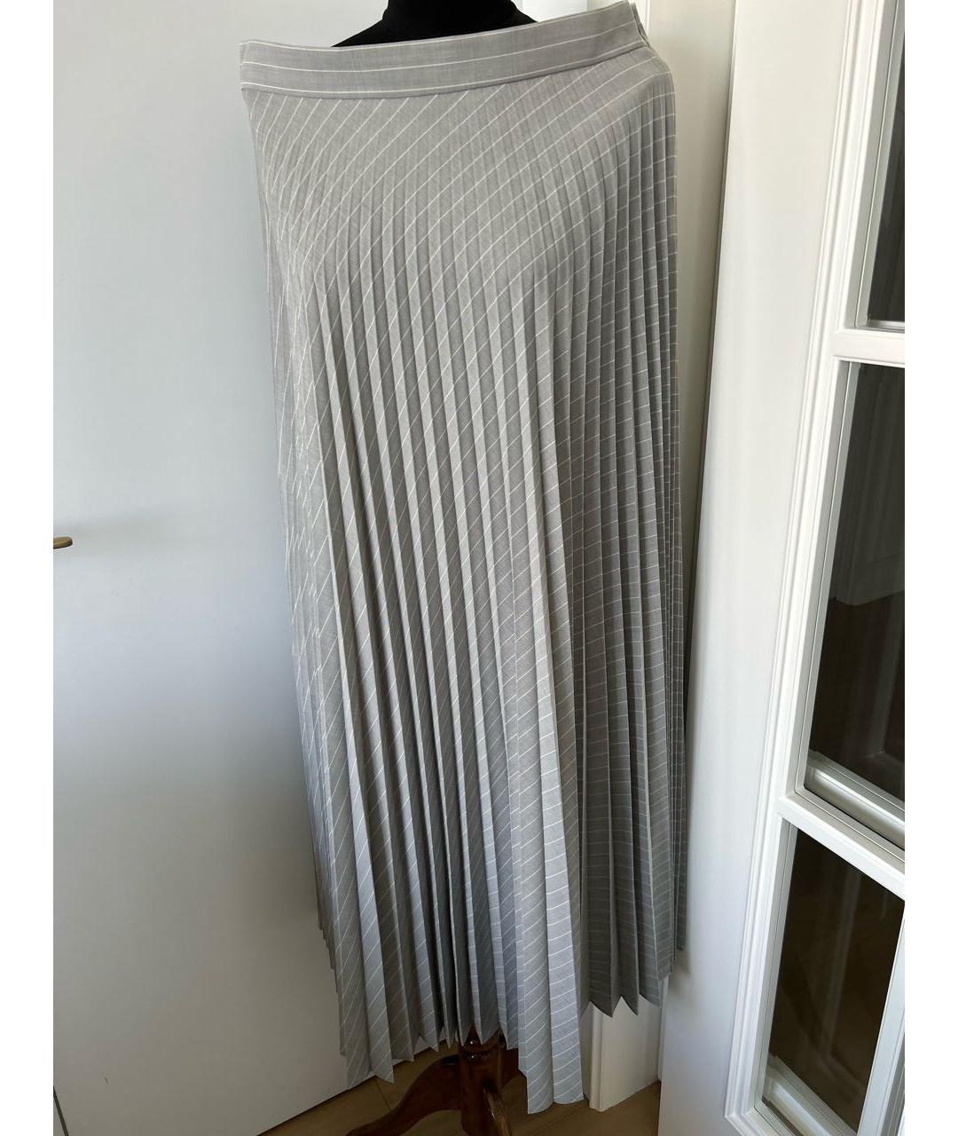 MAX MARA Серая шерстяная юбка макси, фото 5