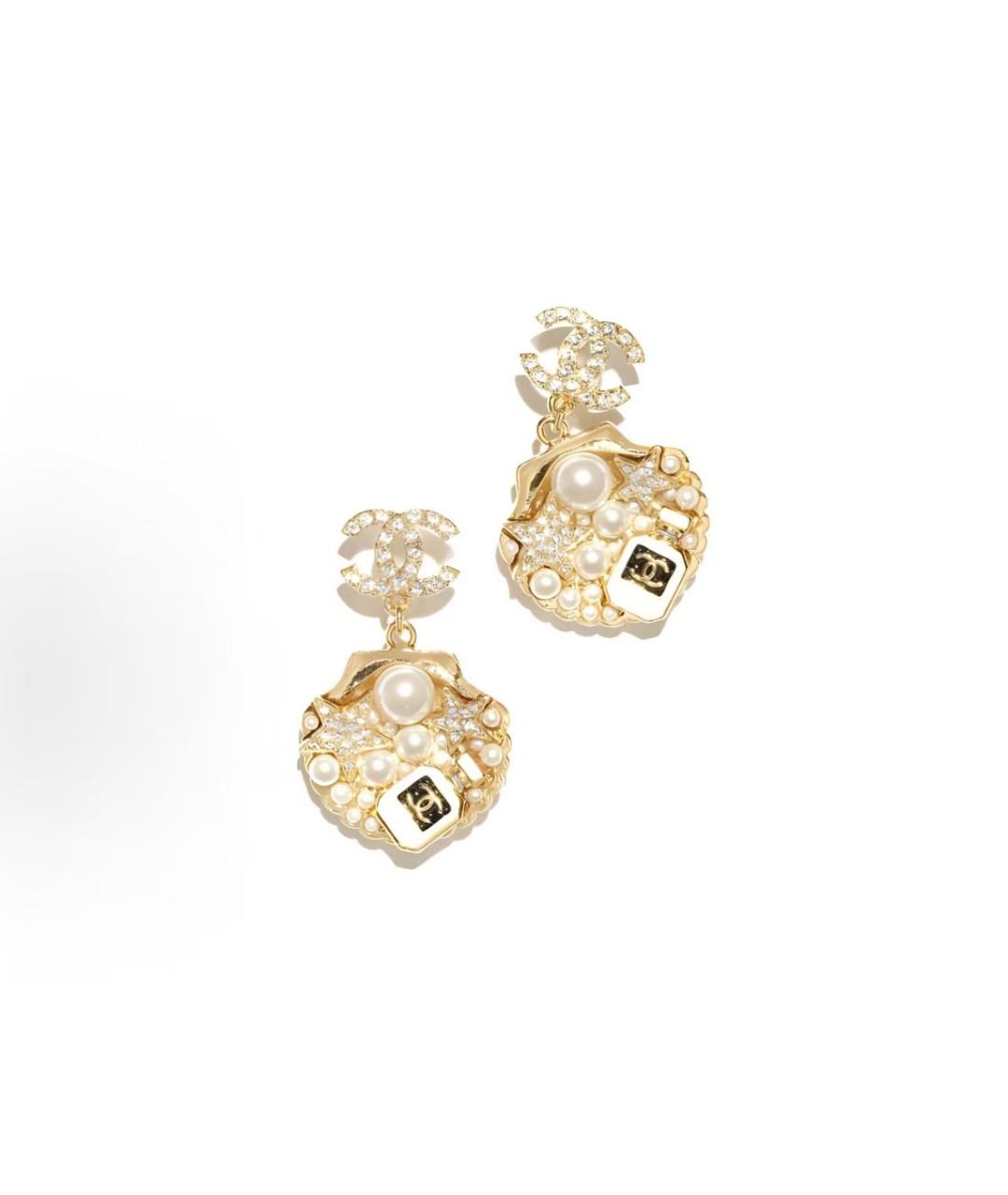 CHANEL Золотые металлические серьги, фото 5