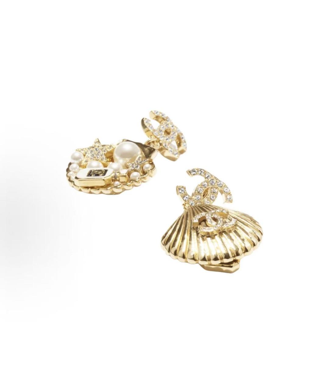 CHANEL Золотые металлические серьги, фото 6