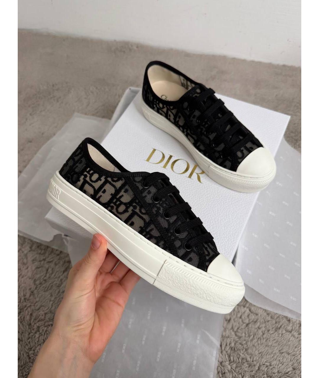 CHRISTIAN DIOR Черные текстильные кеды, фото 4