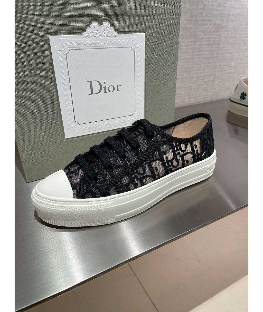 CHRISTIAN DIOR Черные текстильные кеды, фото 6