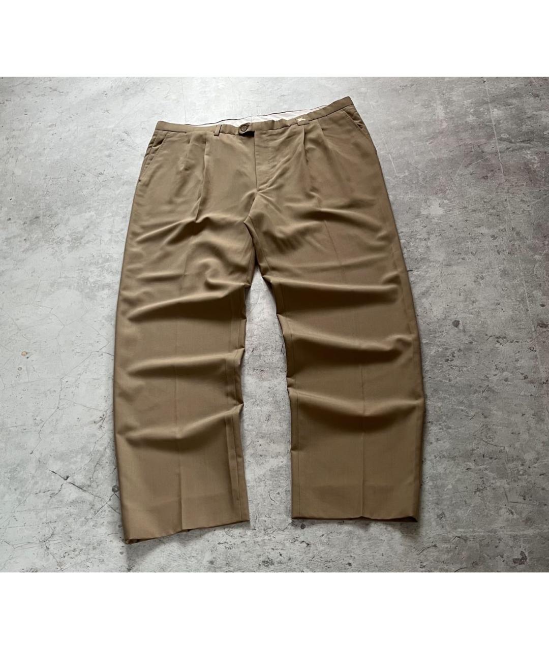 BURBERRY Бежевые шерстяные классические брюки, фото 5