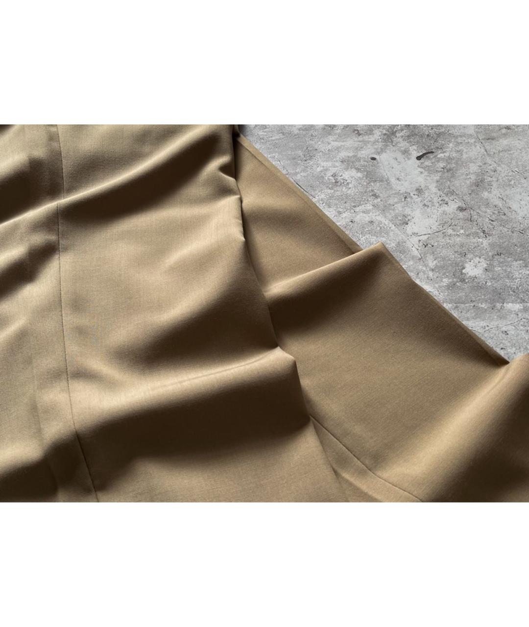 BURBERRY Бежевые шерстяные классические брюки, фото 4