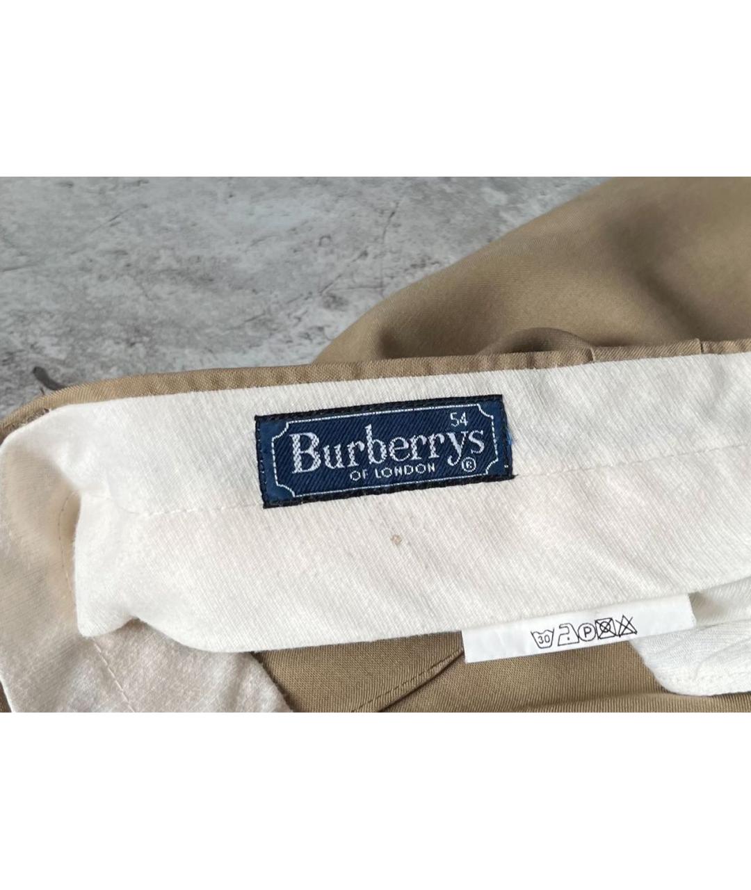 BURBERRY Бежевые шерстяные классические брюки, фото 7