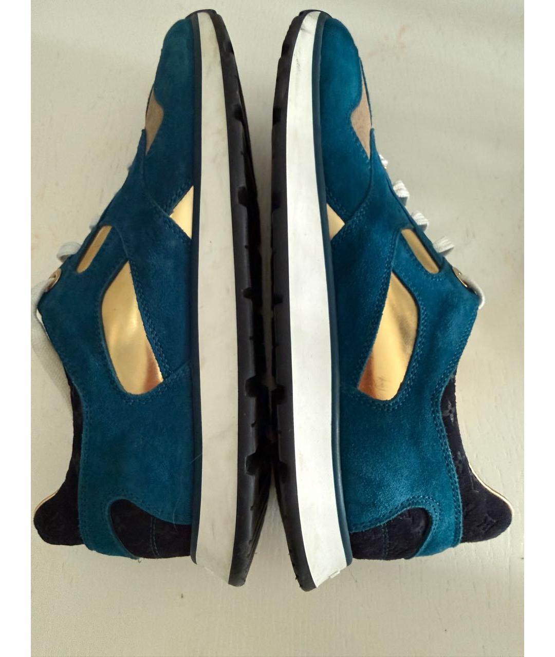 LOUIS VUITTON Бирюзовые замшевые кроссовки, фото 9