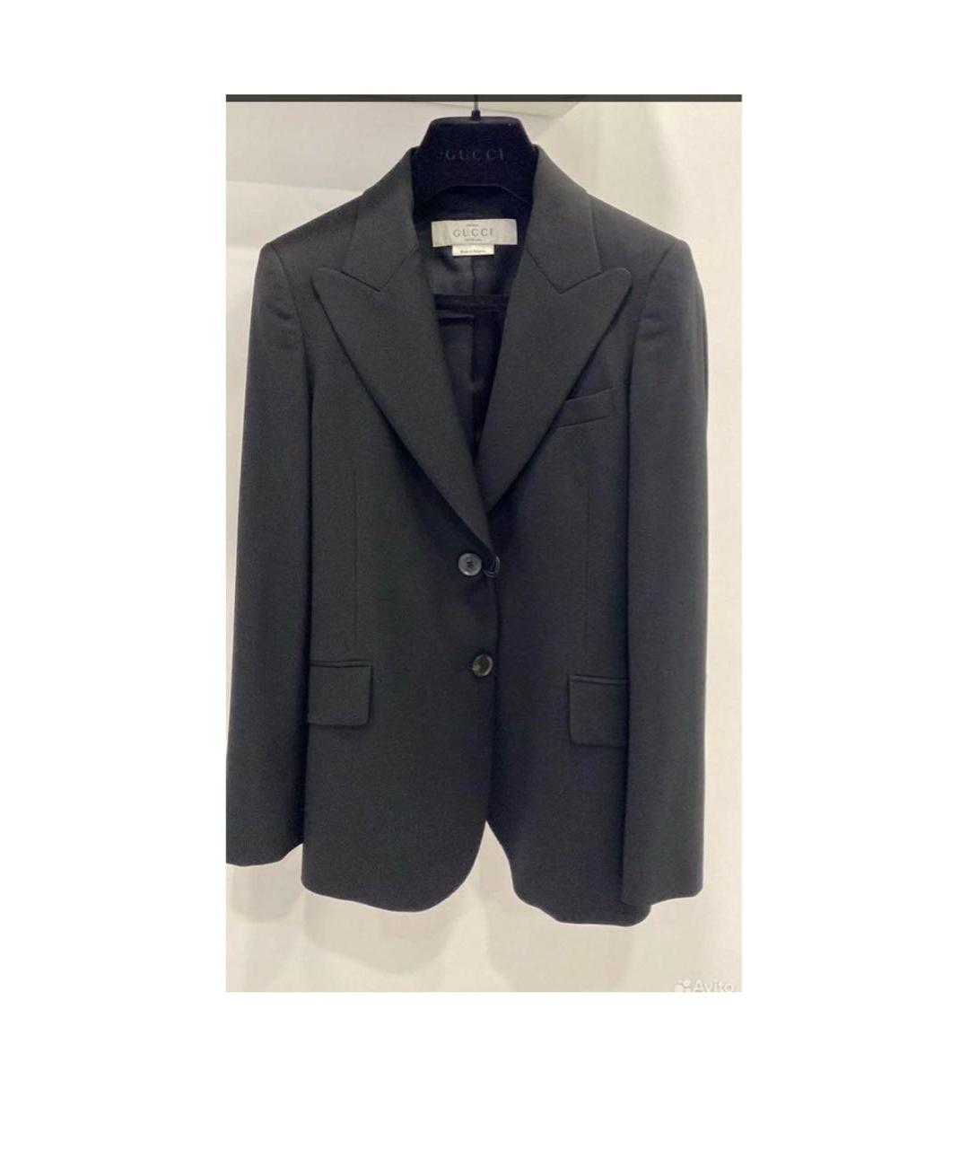 GUCCI Черный шерстяной жакет/пиджак, фото 2