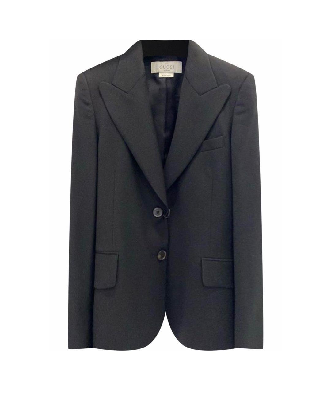 GUCCI Черный шерстяной жакет/пиджак, фото 1