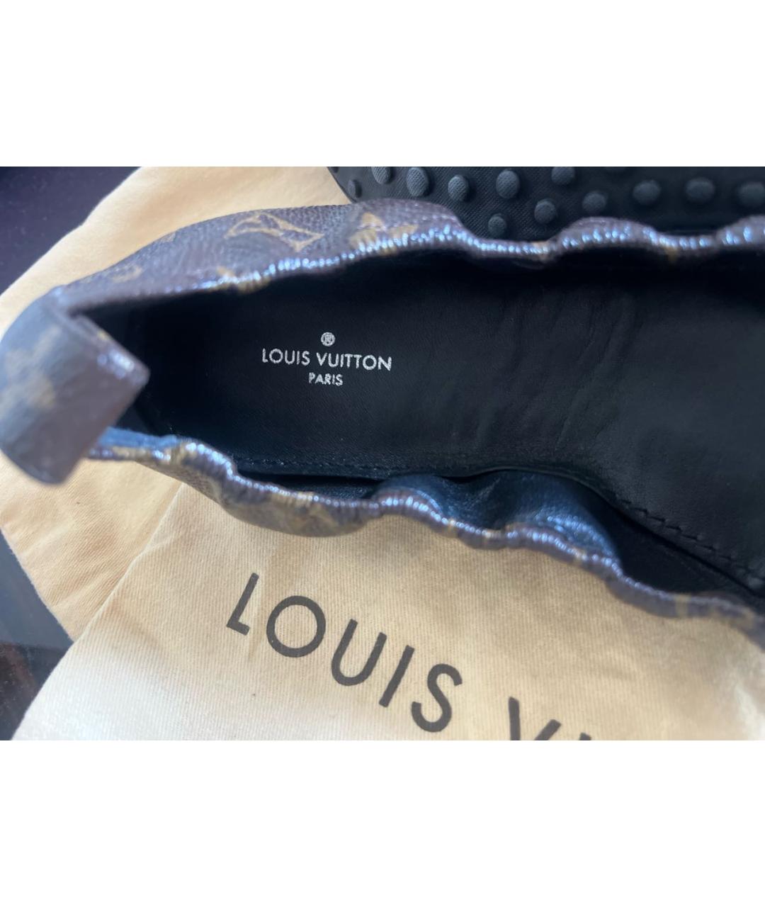 LOUIS VUITTON Коричневые кожаные балетки, фото 6