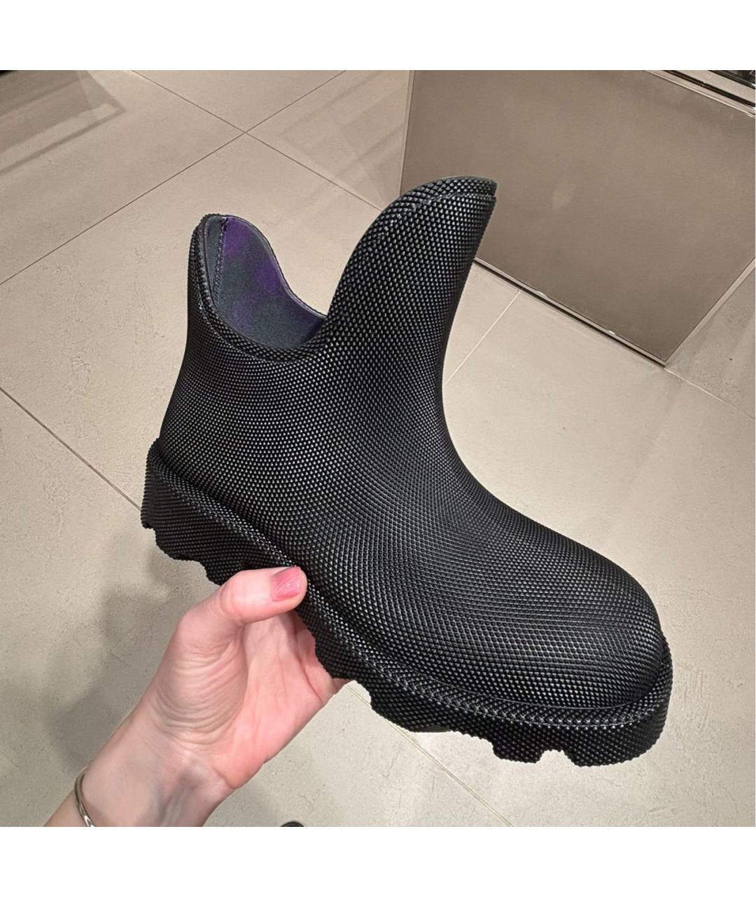 BURBERRY Черные резиновые полусапоги, фото 6