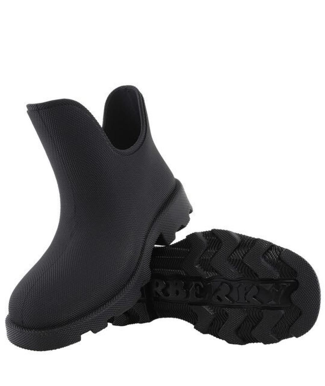 BURBERRY Черные резиновые полусапоги, фото 5