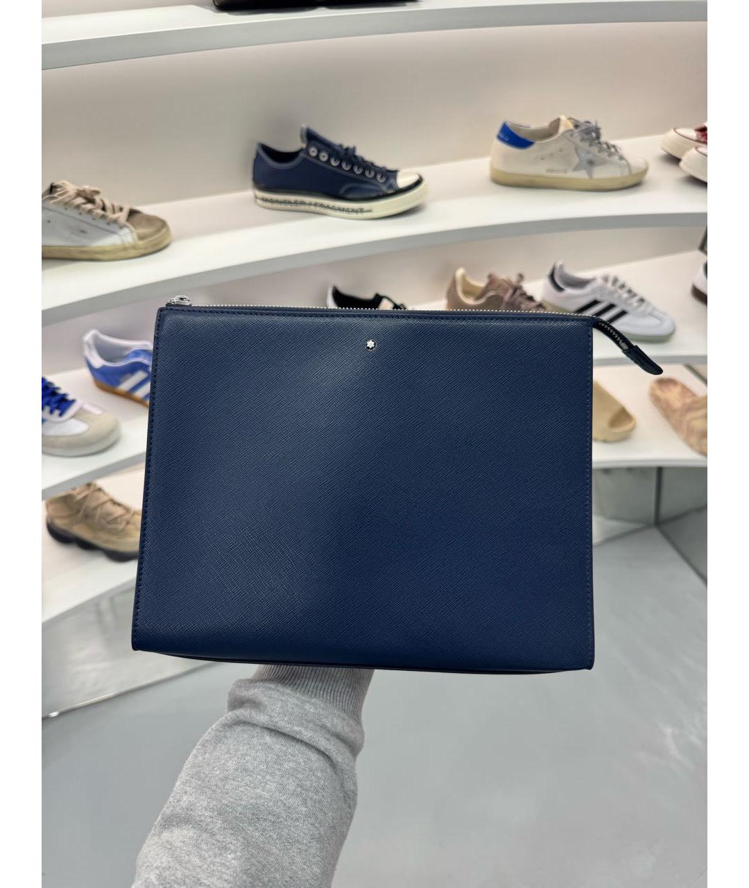MONTBLANC Темно-синяя кожаная папка для документов, фото 2