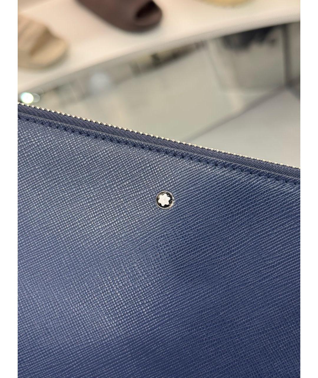 MONTBLANC Темно-синяя кожаная папка для документов, фото 5