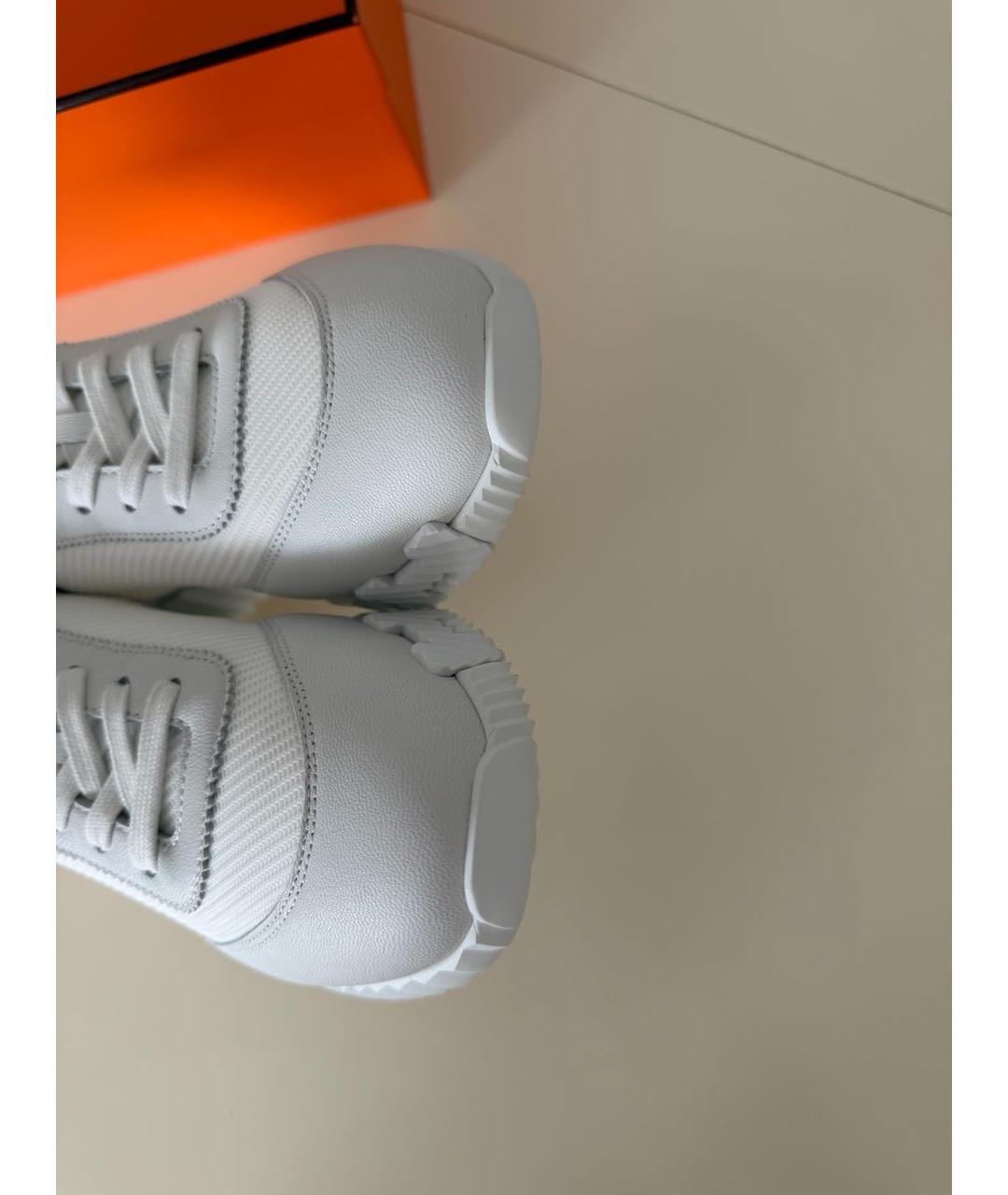 HERMES Белые текстильные кроссовки, фото 3