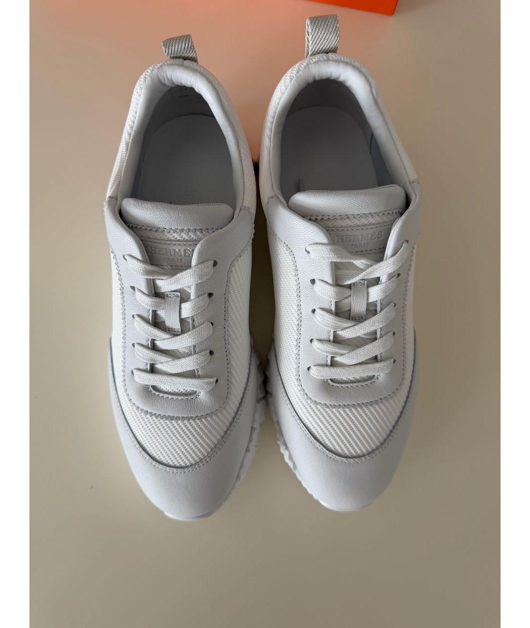 HERMES Белые текстильные кроссовки, фото 2