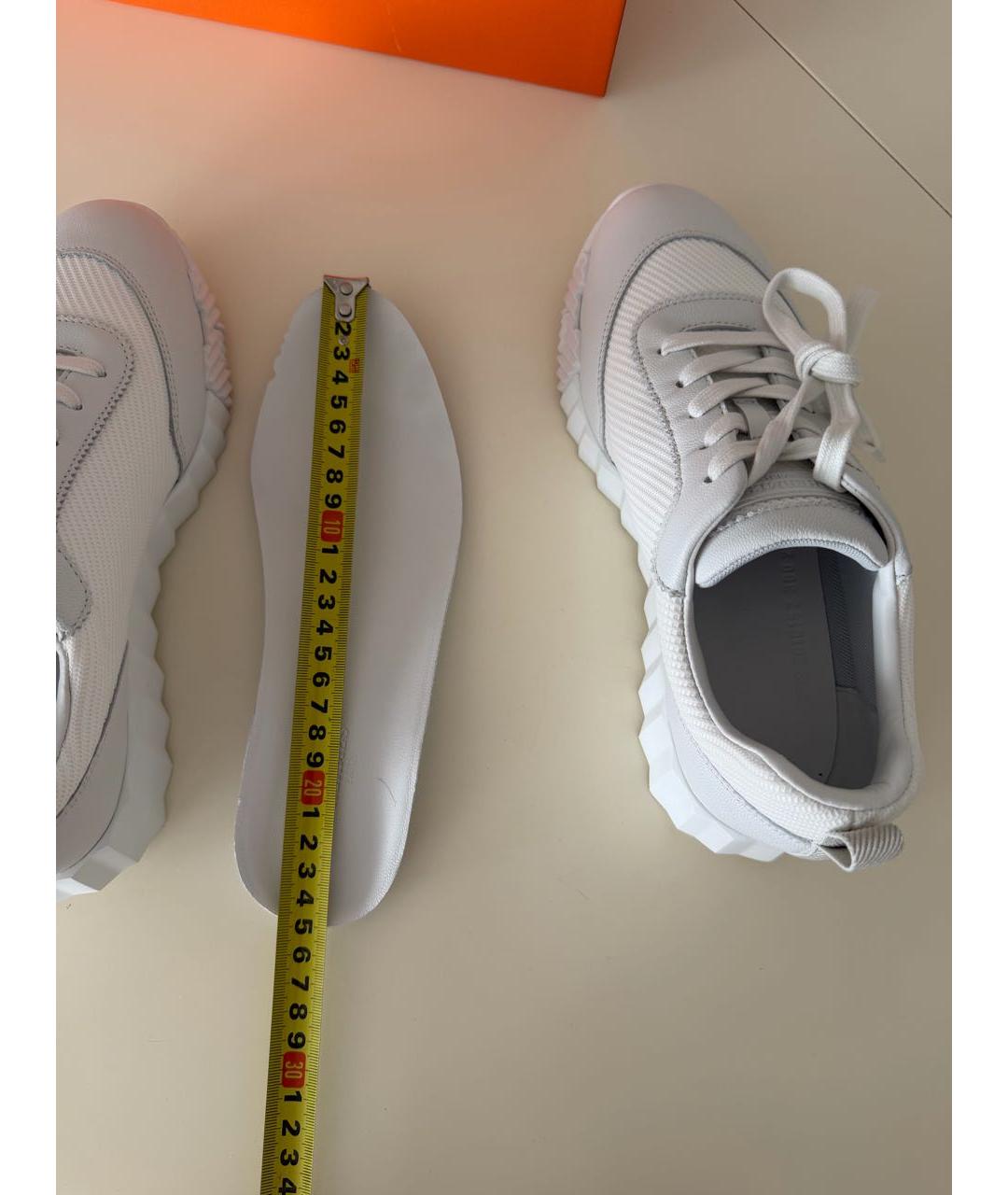 HERMES Белые текстильные кроссовки, фото 7
