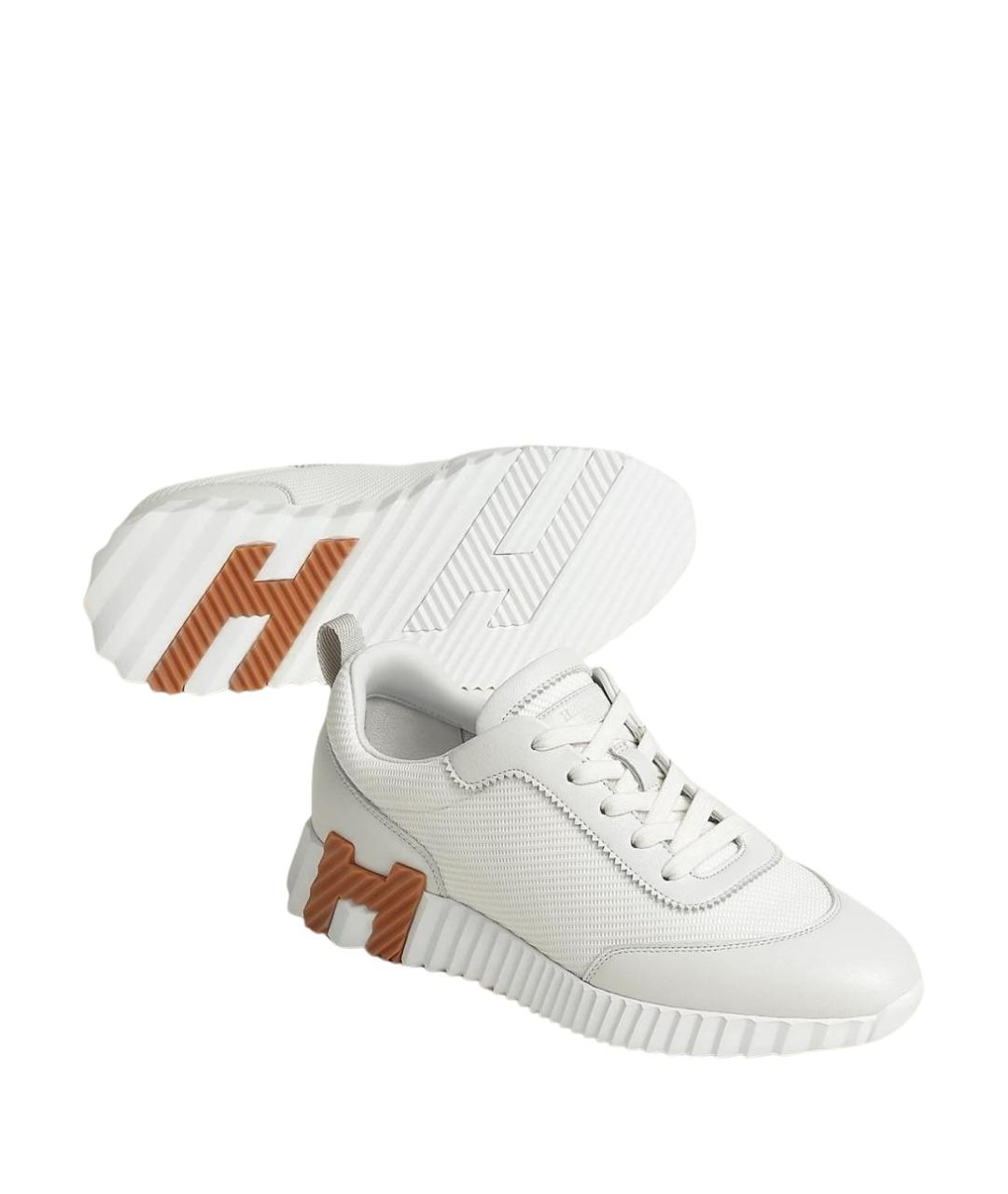 HERMES Белые текстильные кроссовки, фото 10