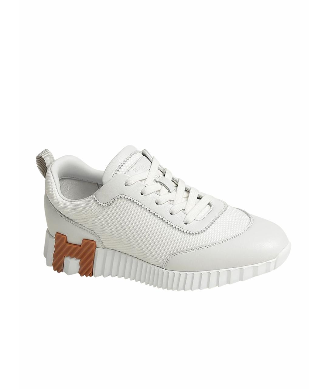 HERMES Белые текстильные кроссовки, фото 1