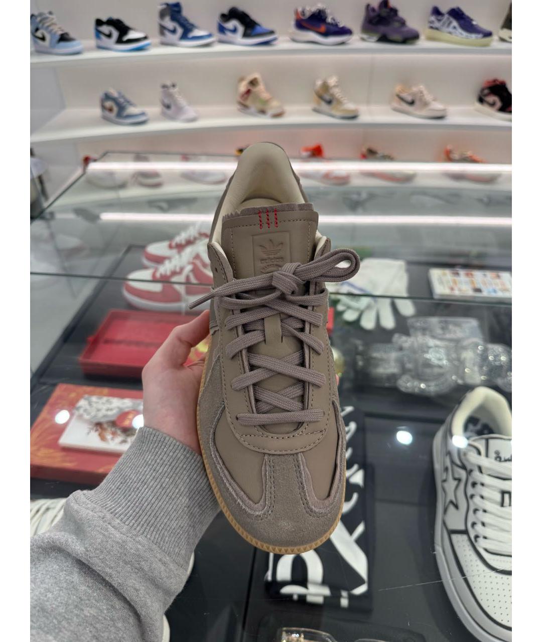 ADIDAS Хаки кожаные кеды, фото 2