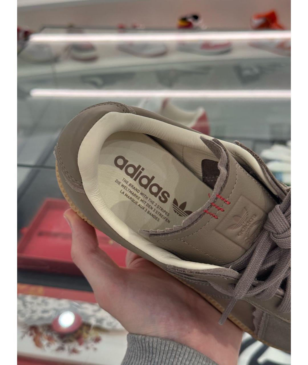 ADIDAS Хаки кожаные кеды, фото 6