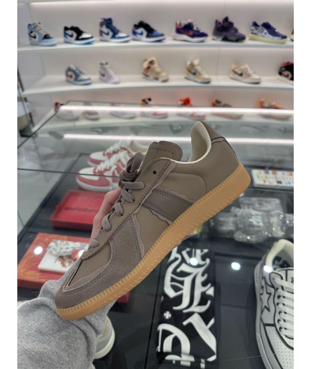 ADIDAS Хаки кожаные кеды, фото 4