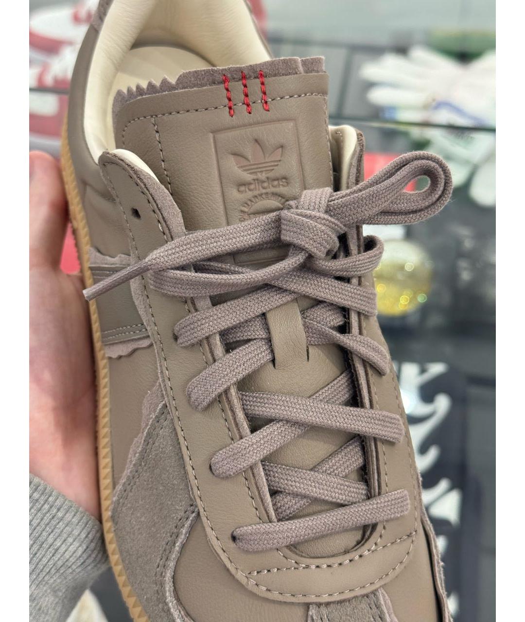 ADIDAS Хаки кожаные кеды, фото 7