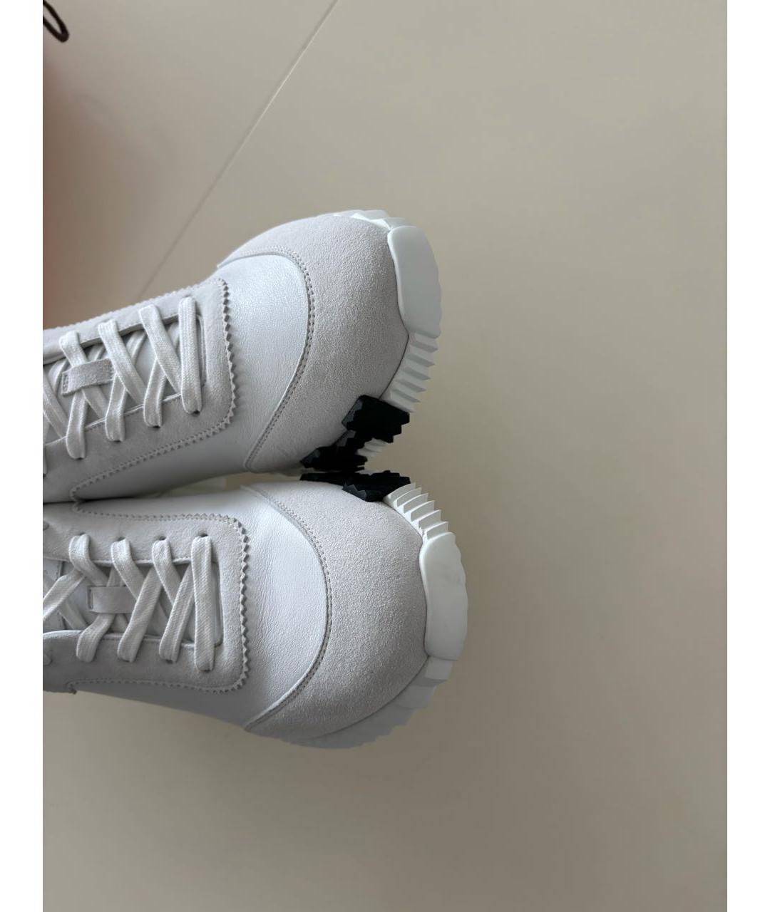 HERMES Белые кожаные кроссовки, фото 3