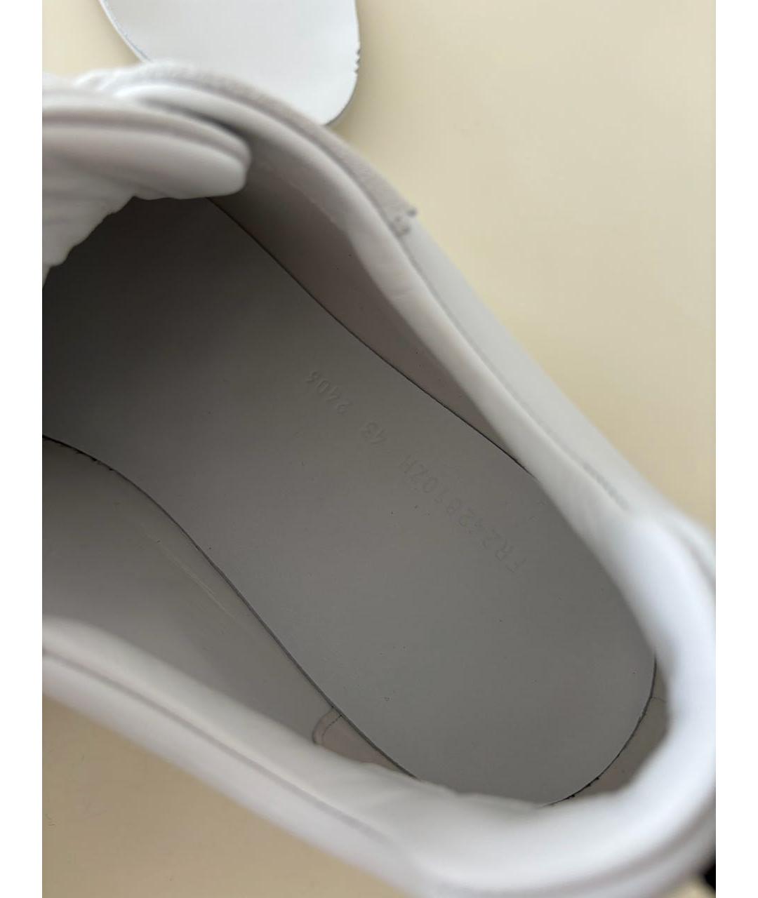 HERMES Белые кожаные кроссовки, фото 6