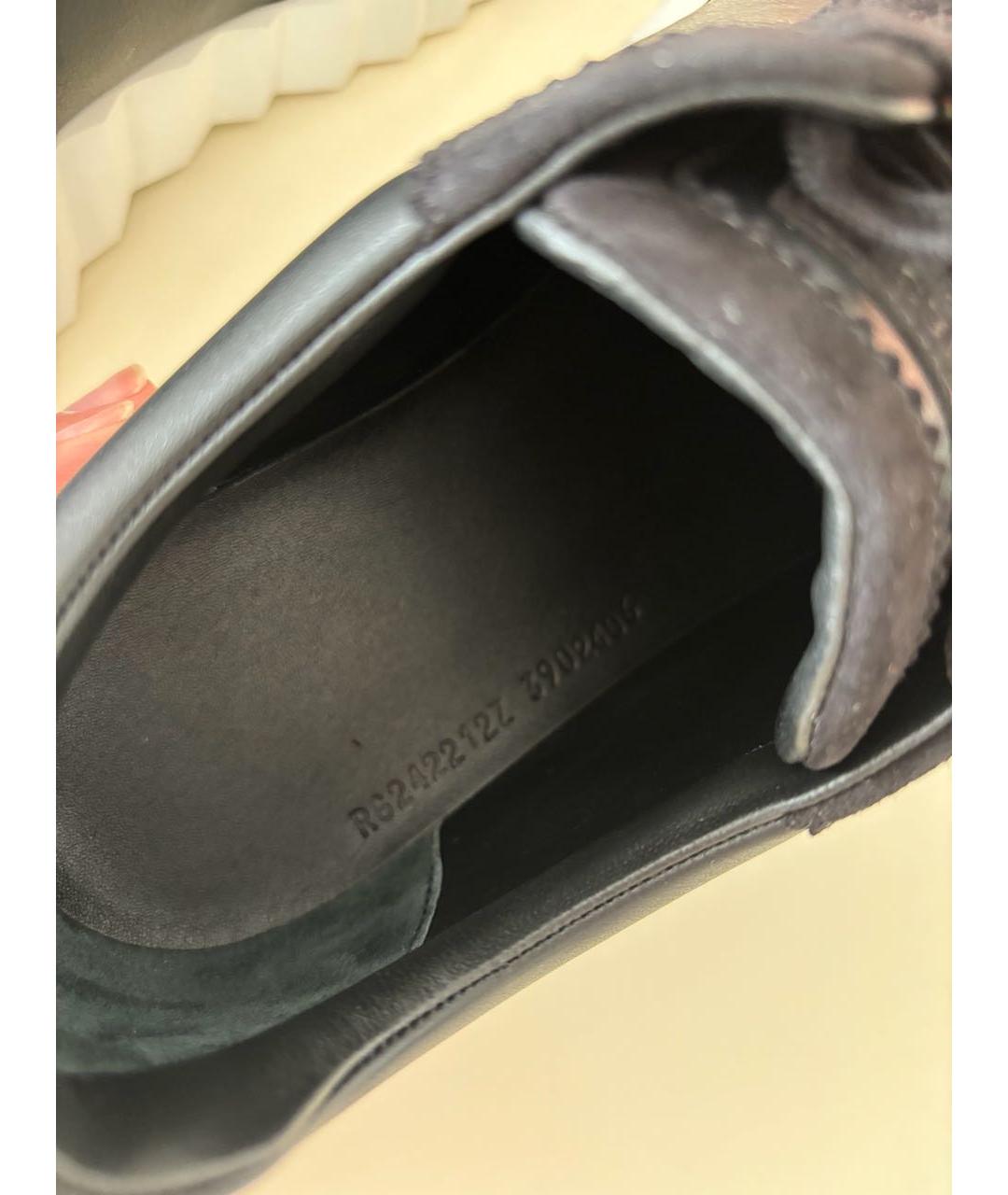 HERMES Черные кожаные кроссовки, фото 6