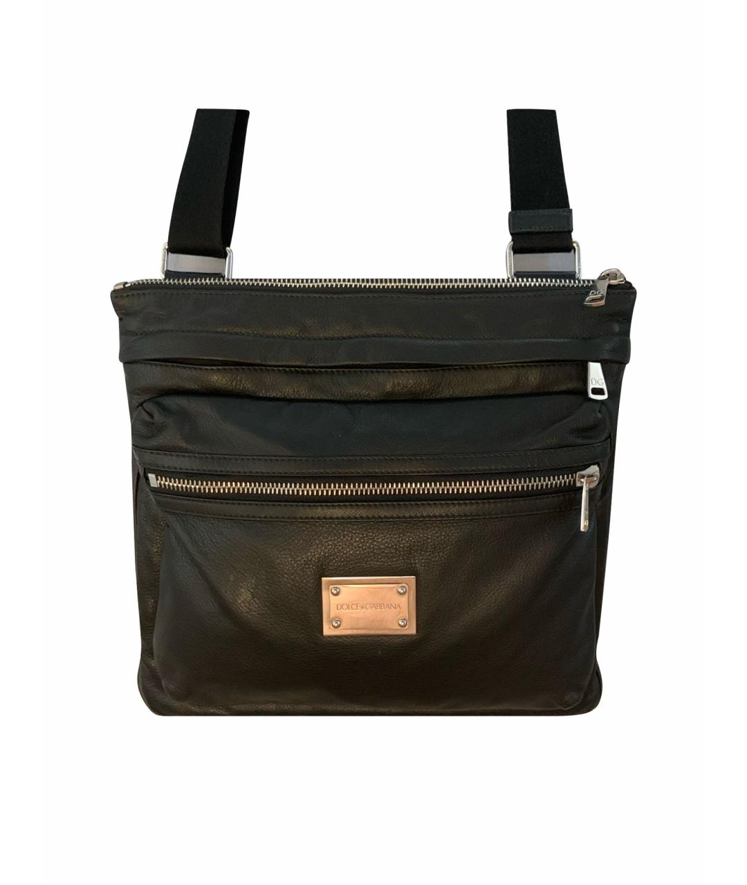 DOLCE&GABBANA Черная кожаная сумка на плечо, фото 1