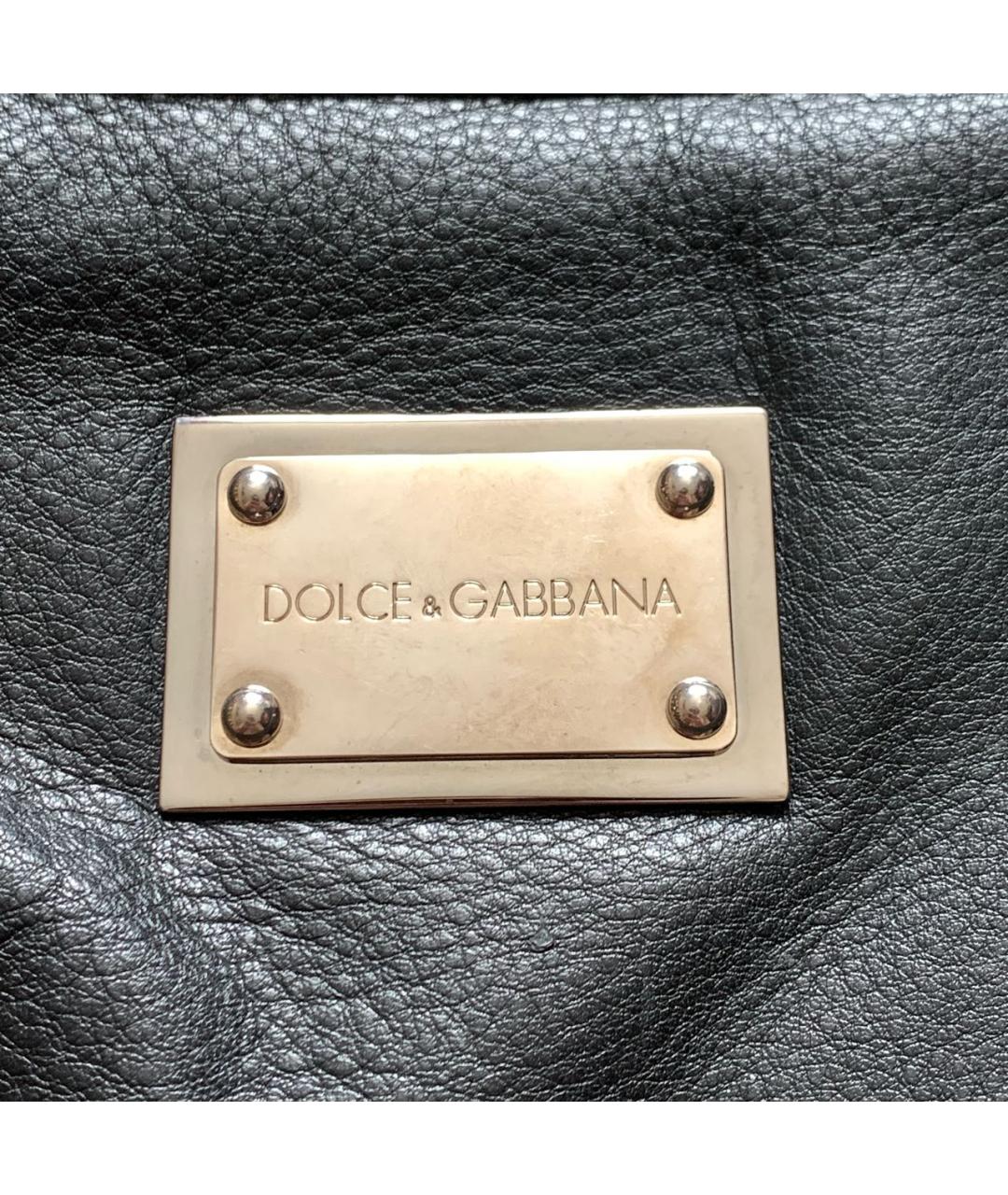 DOLCE&GABBANA Черная кожаная сумка на плечо, фото 3
