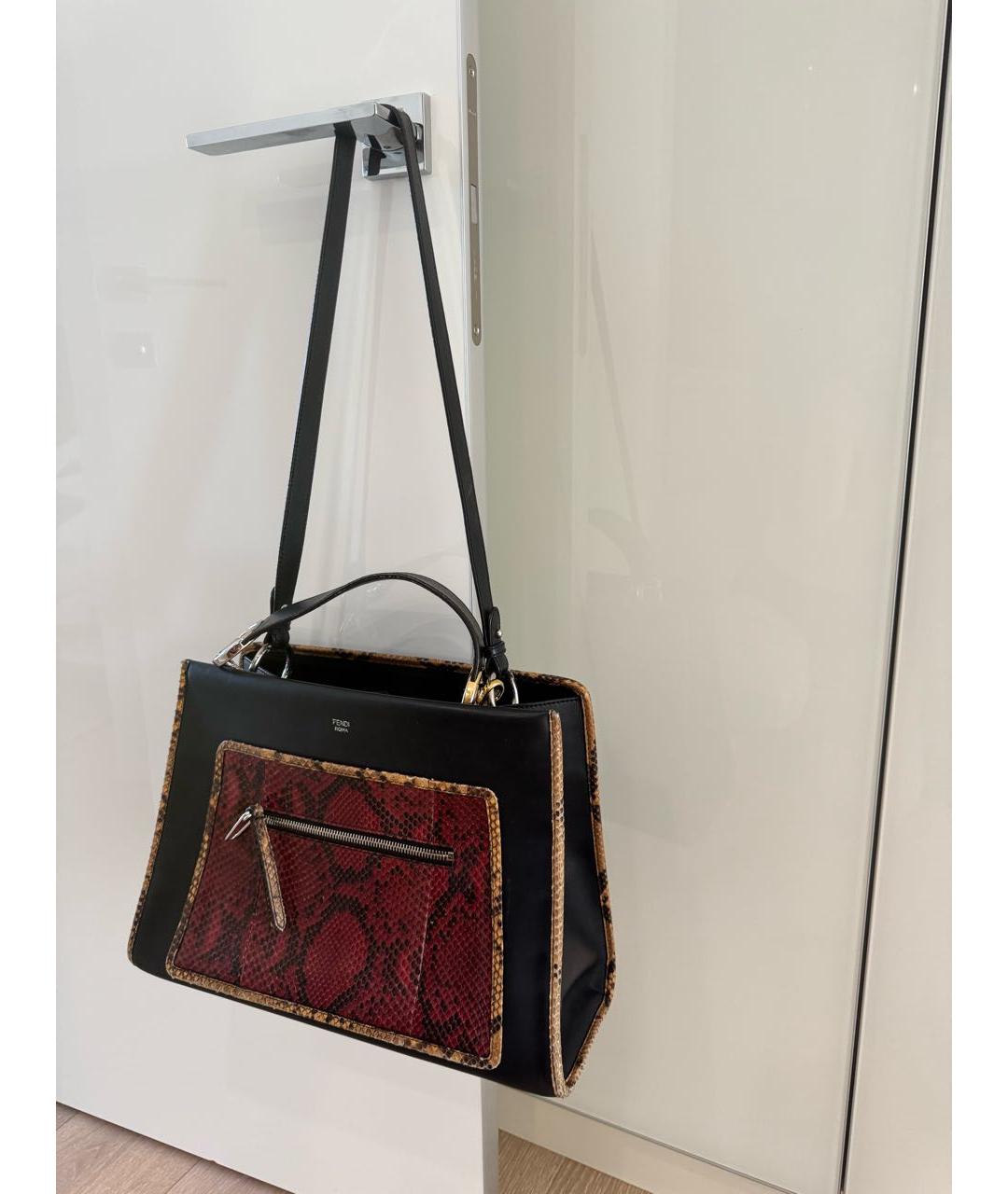 FENDI Черная кожаная сумка через плечо, фото 4