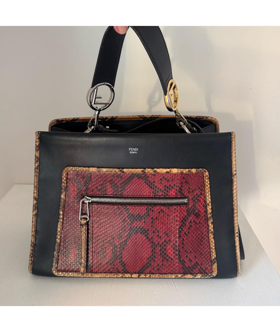 FENDI Черная кожаная сумка через плечо, фото 8